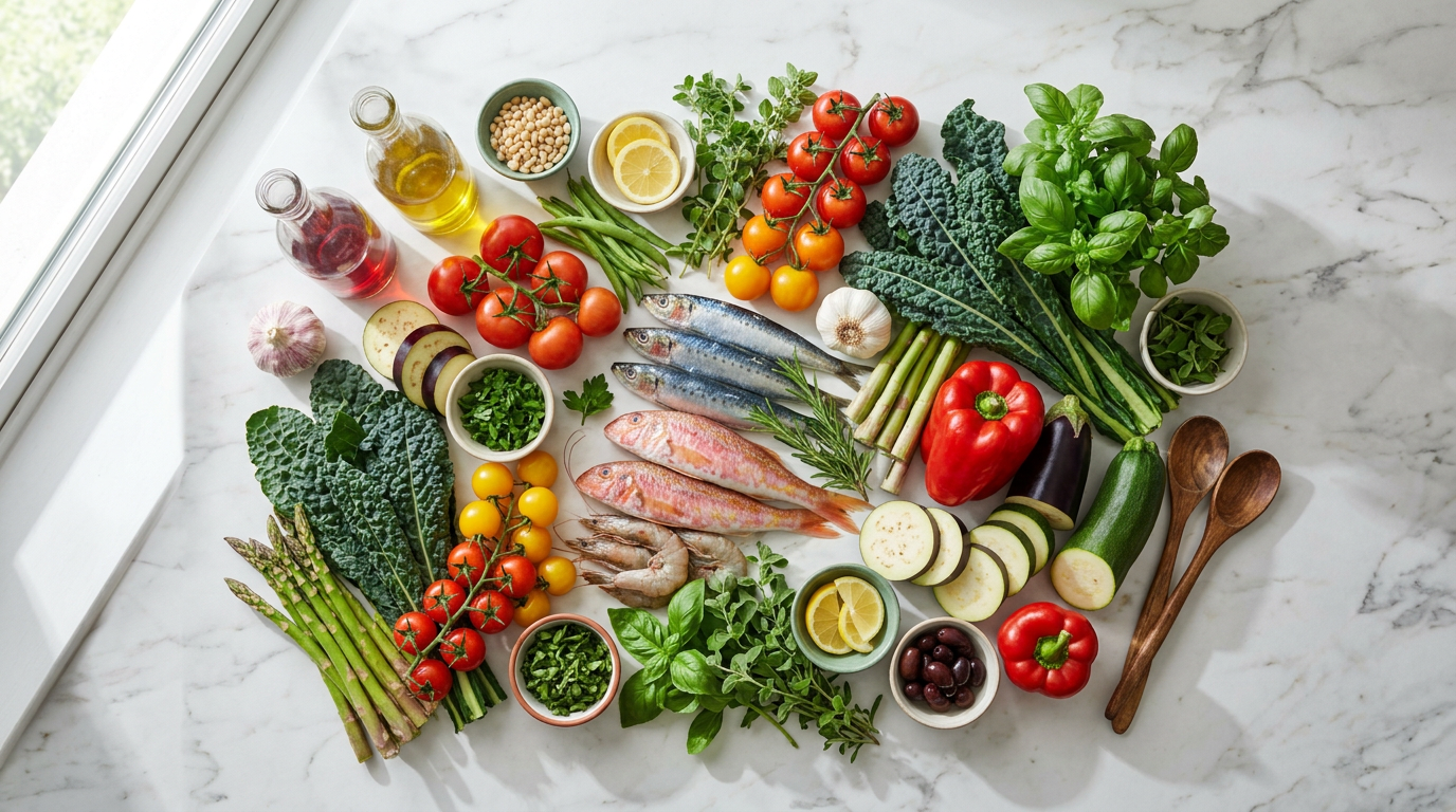 Donna pensierosa davanti a un frigorifero aperto pieno di verdure e frutta fresca