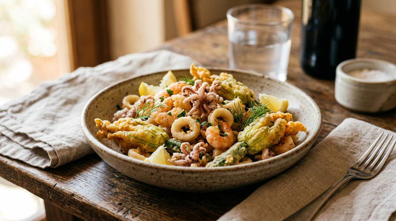 Ciotola di vetro colma di frutti di bosco freschi come mirtilli, lamponi e fragole, circondata da verdure colorate su un tavolo di legno.