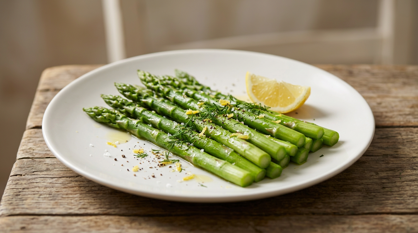 Campo di asparagi verdi freschi appena raccolti in primavera