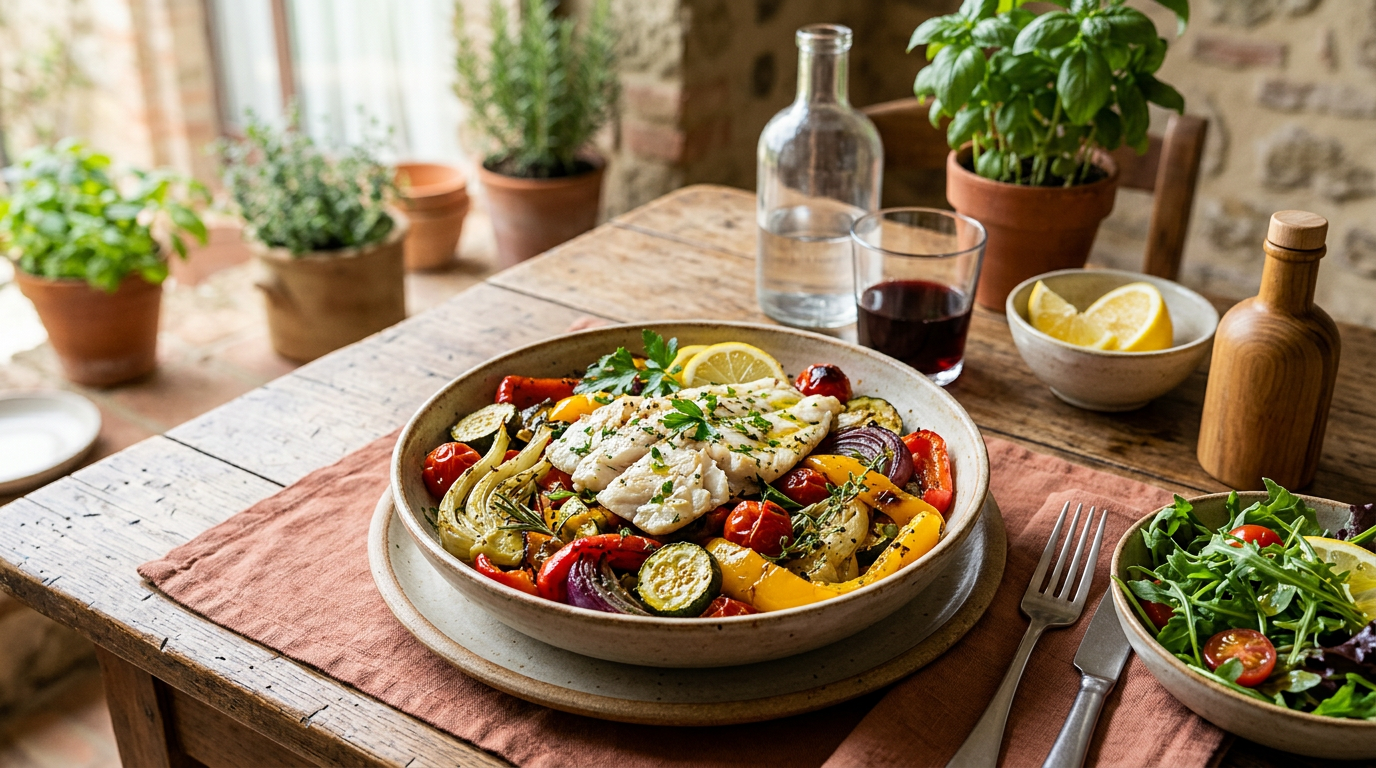 Piatto colorato con salmone grigliato, quinoa e un'abbondante insalata fresca di stagione