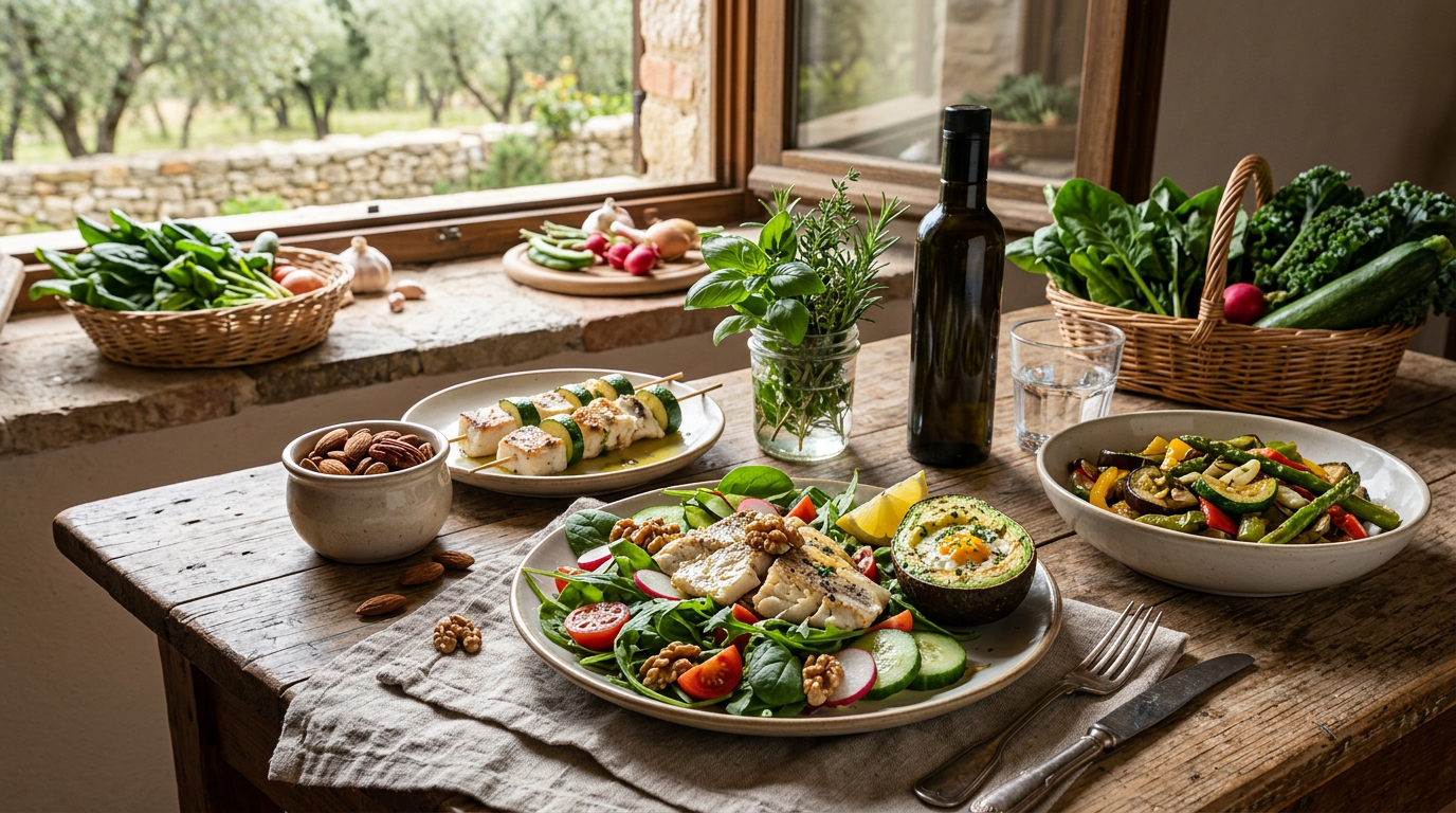 Una donna in un abbigliamento sportivo che consuma una bowl di verdure fresche e semi, con un'espressione pensierosa.