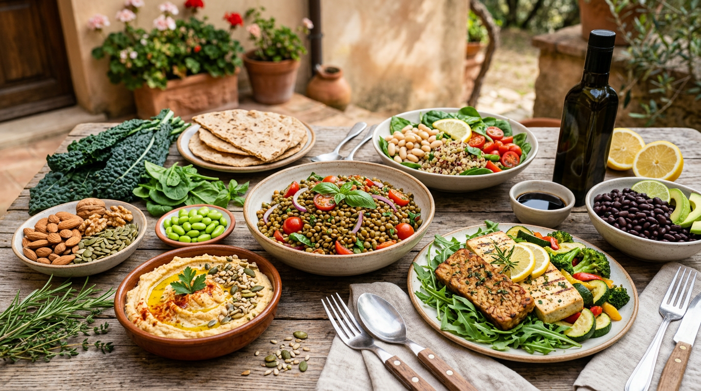 Piatto equilibrato con pesce, verdure fresche e una piccola porzione di cereali integrali