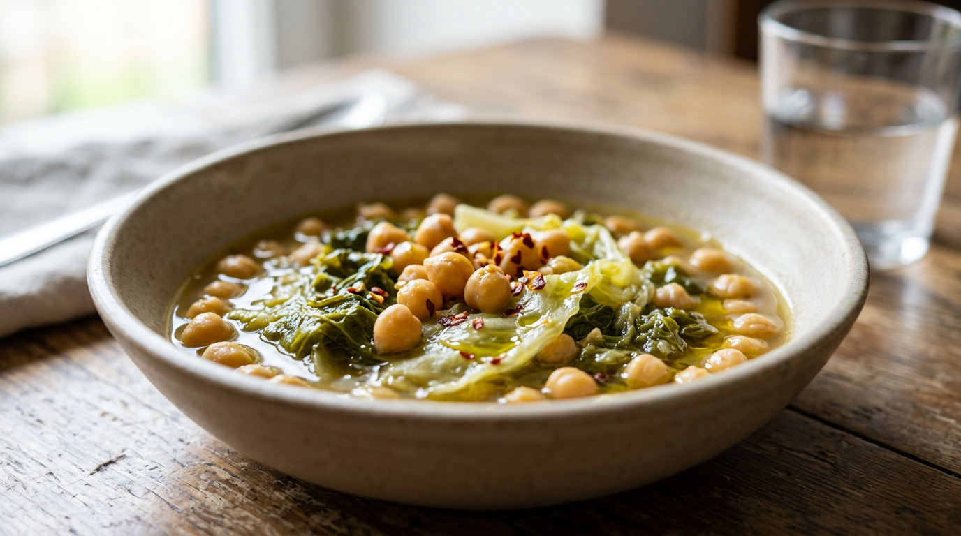 Verdure fresche di stagione in un cesto di vimini con erbe aromatiche su un tavolo di legno chiaro
