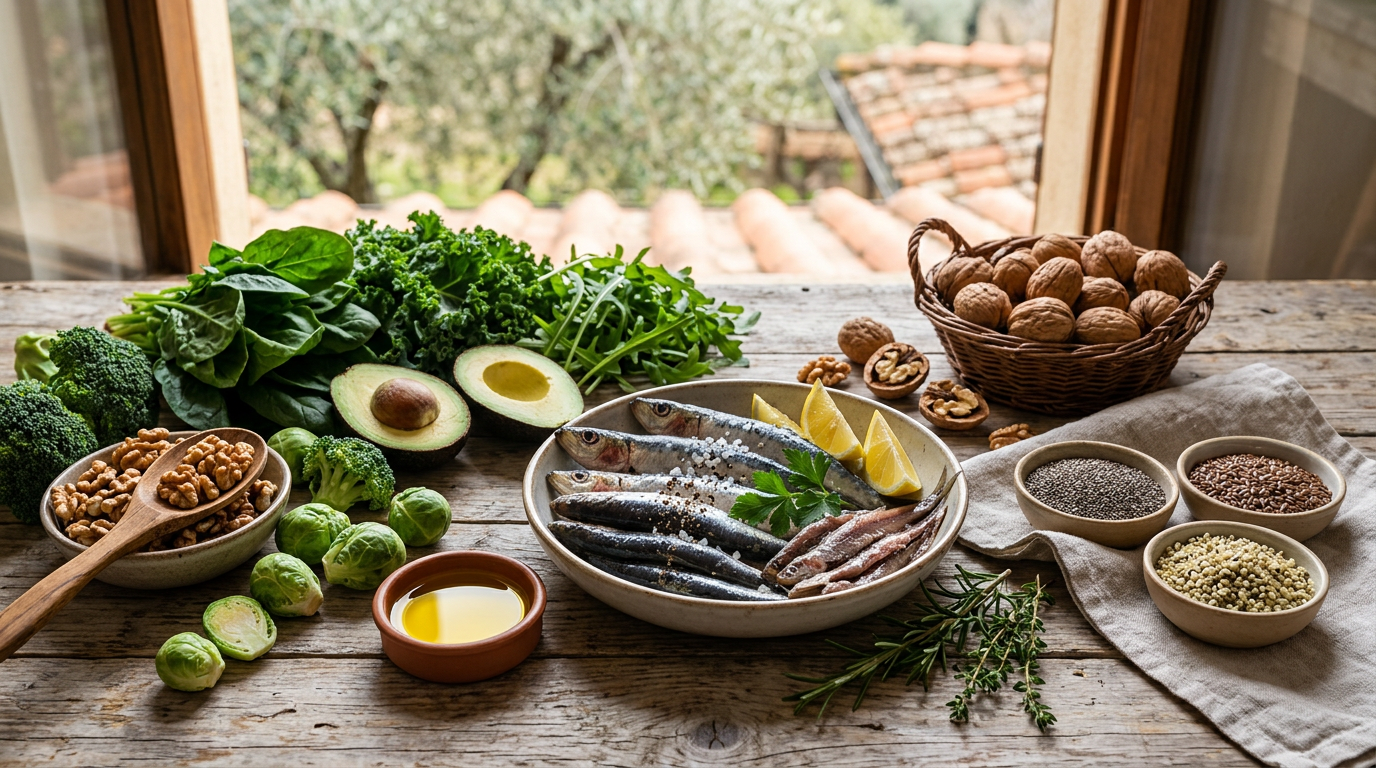 Salmone fresco su un letto di ghiaccio con erbe aromatiche e limone, fonte di Omega 3