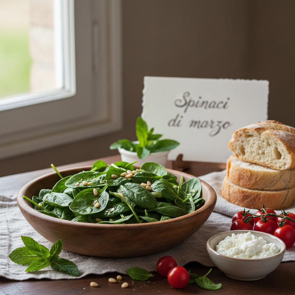 Cesto di spinaci freschi novelli lavati e pronti all'uso