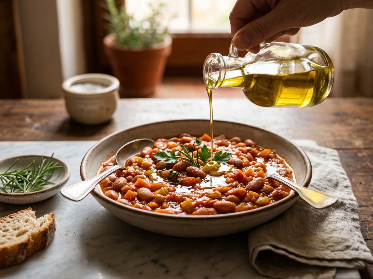 Passaggio 8: Servi i fagioli al sugo con olio EVO a crudo