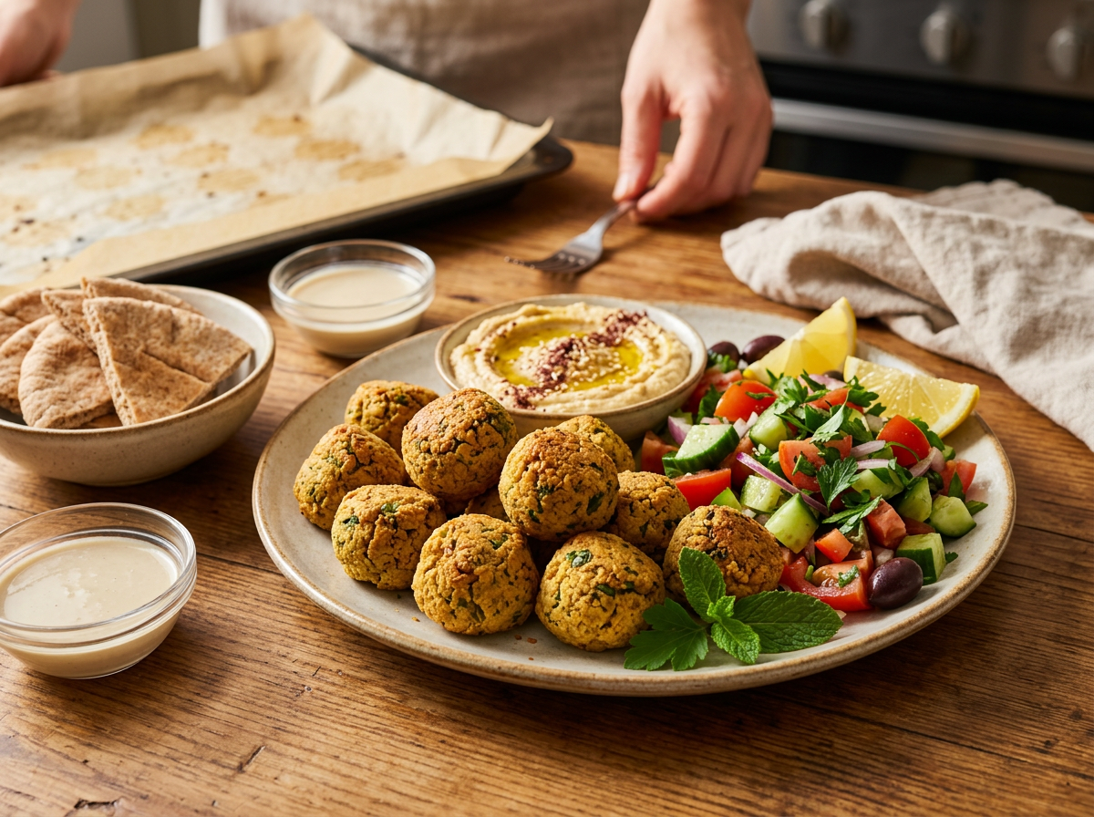 Passaggio 6: Servi i Falafel Caldi con Contorni Freschi