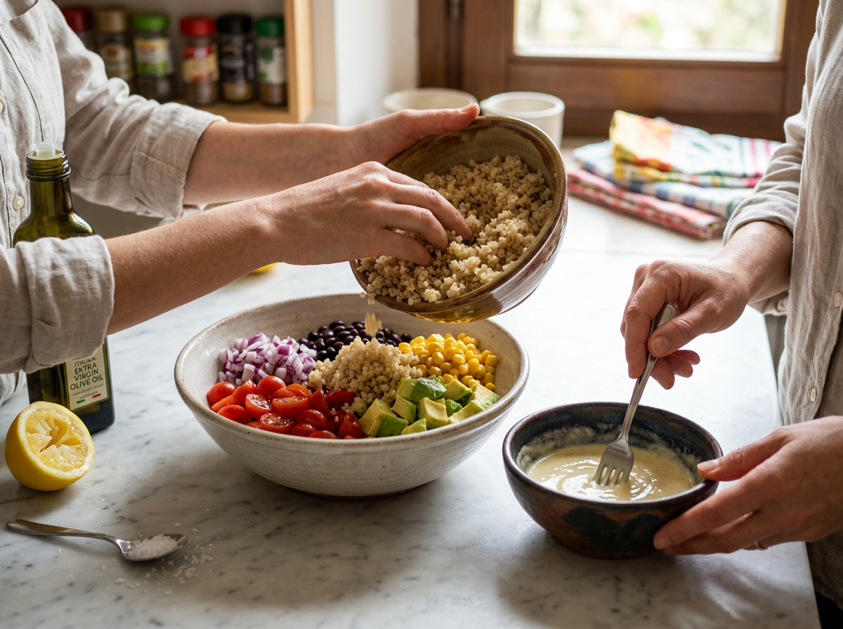 Passaggio 5: Unione della Quinoa e Creazione del Condimento