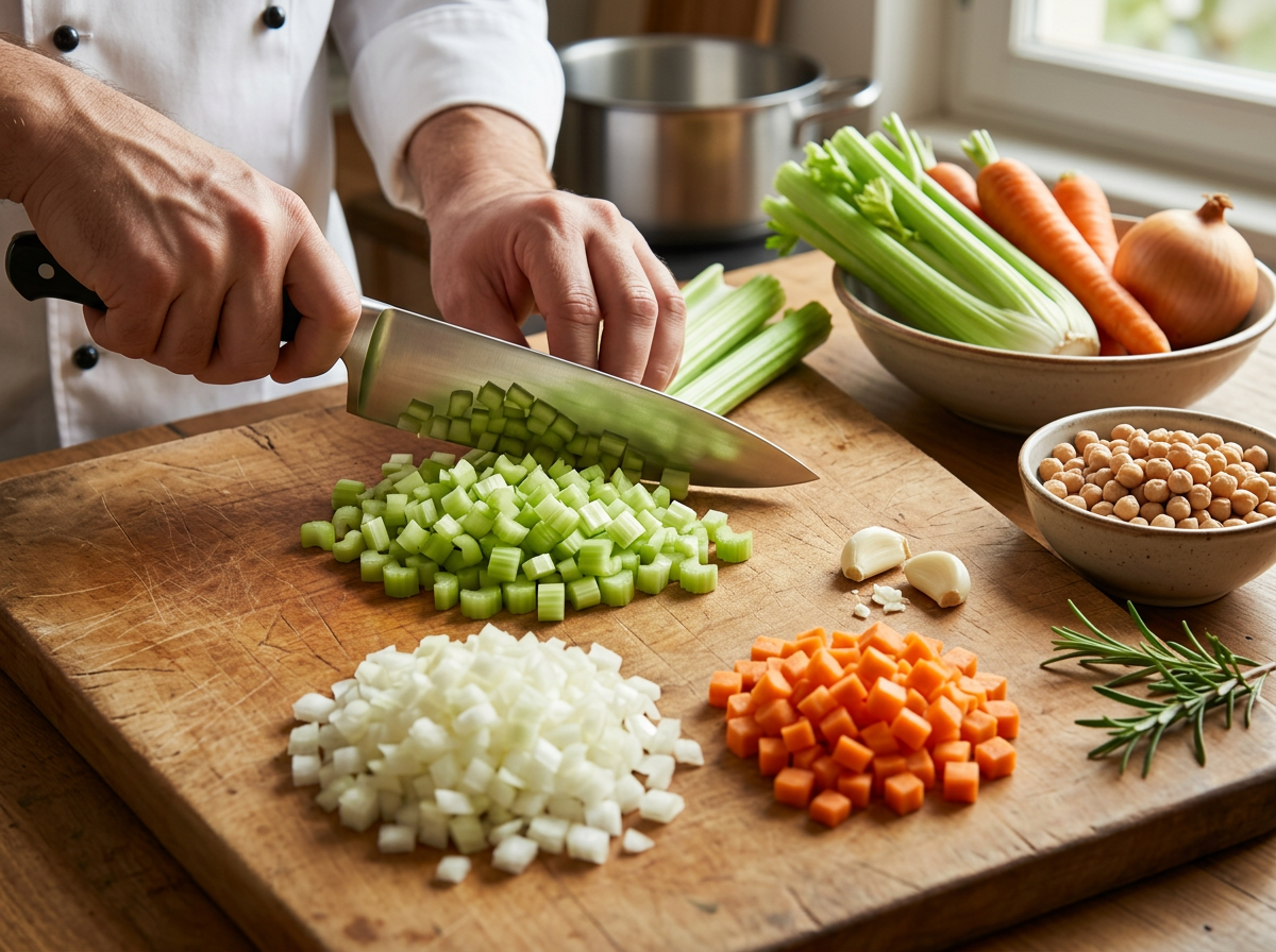 Passaggio 2: Tritare e Preparare le Verdure per il Soffritto