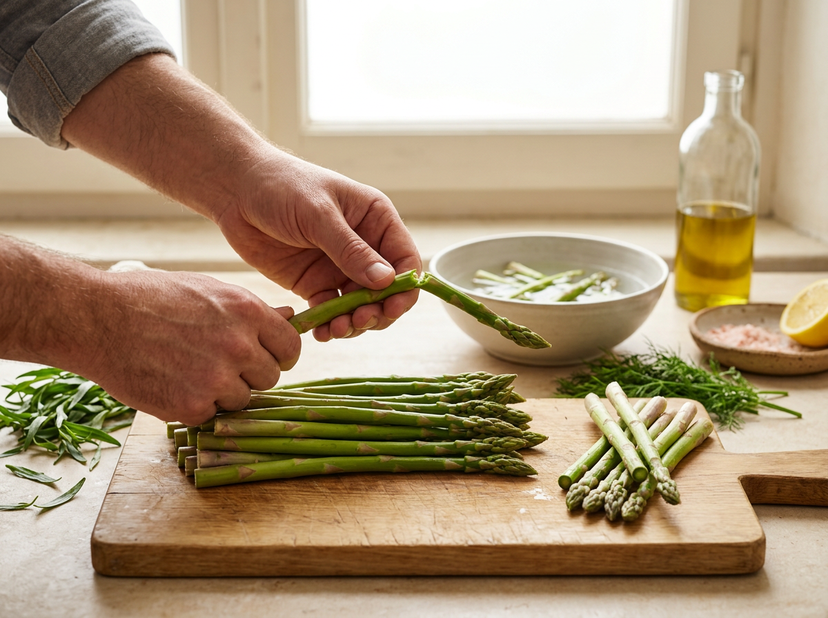Passaggio 1: Pulizia e Preparazione degli Asparagi