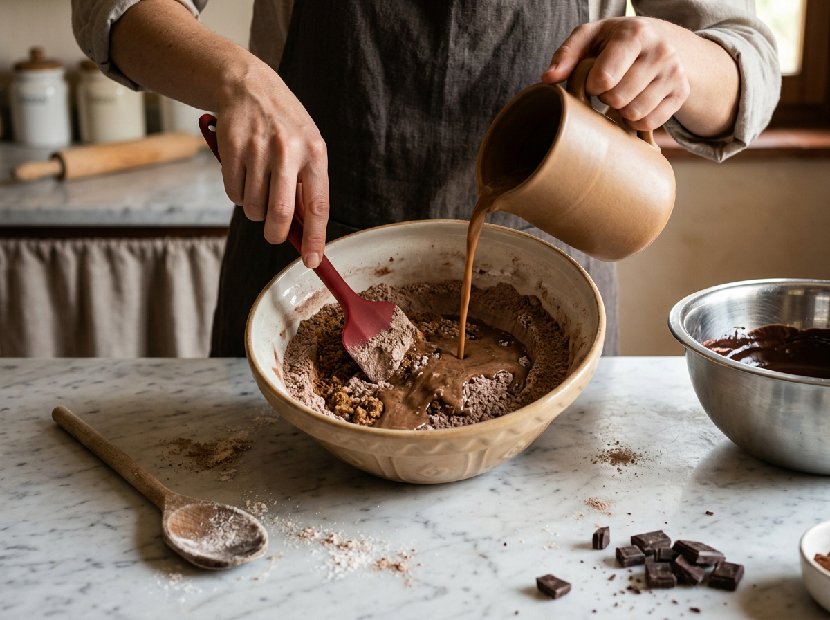 Passaggio 5: Unione dei Compoti e Incorporazione del Cioccolato