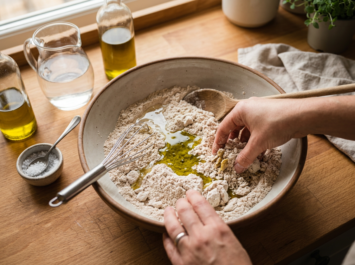 Passaggio 1: Prepara la pasta brisée vegetale con farina di farro