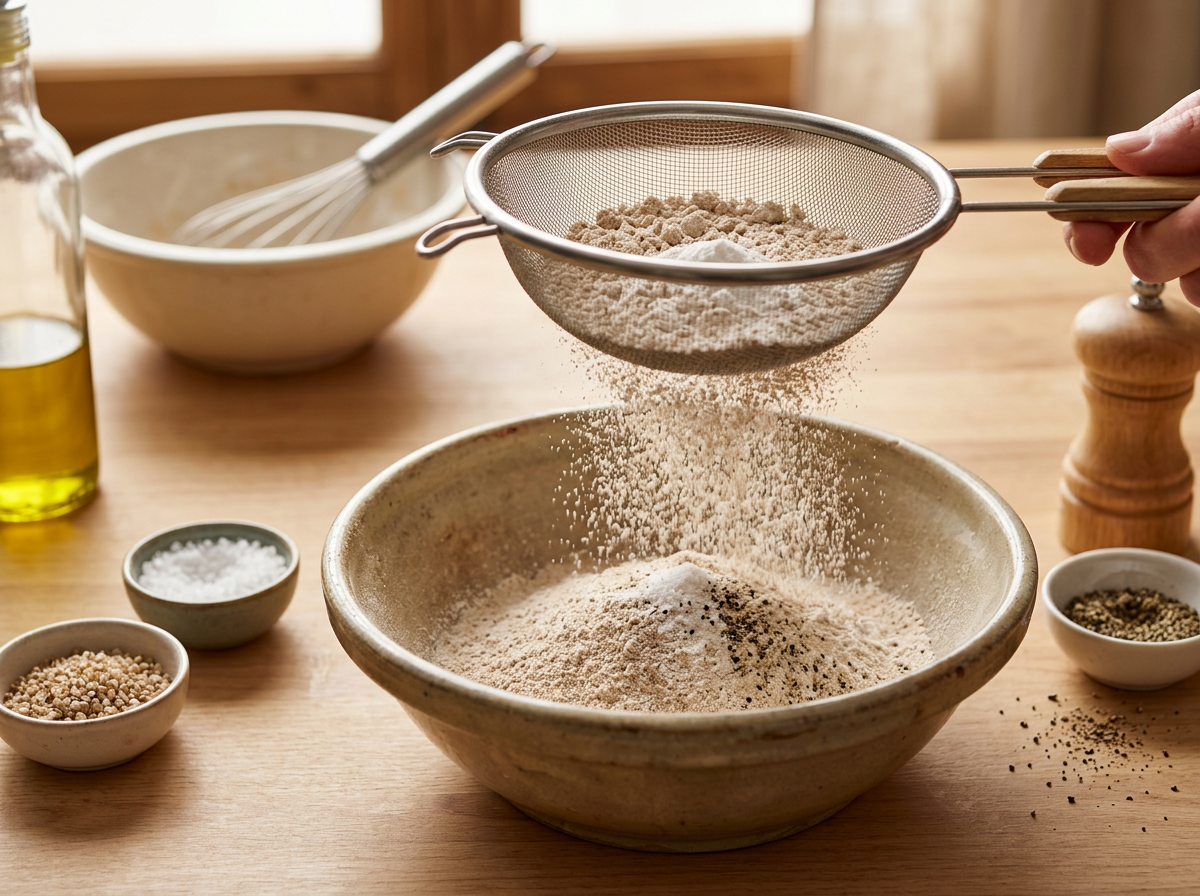 Passaggio 2: Setaccia gli ingredienti secchi